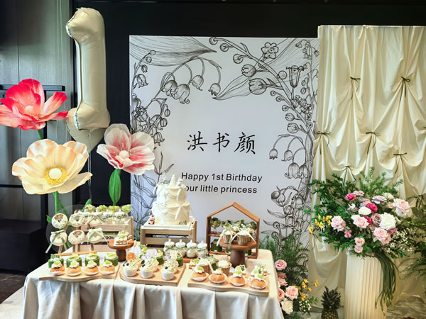 绿意萌动·甜梦宴·小清新甜品套餐-动物奶油-8+6双层加高主蛋糕+60个小甜品+送货+1人上门摆好分切+撤场-图五