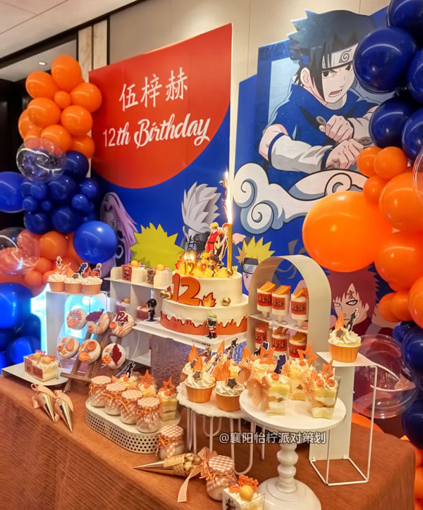 火影青春·逐梦成长甜品套餐-动物奶油-10+8双层主蛋糕+50个小甜品+送货+1人上门摆好分切+撤场-图一
