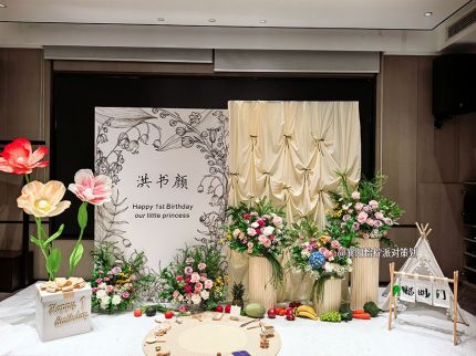 小清新INS韩系生日装扮奶油风派对氛围感男女孩儿童周岁3岁生日布置装扮